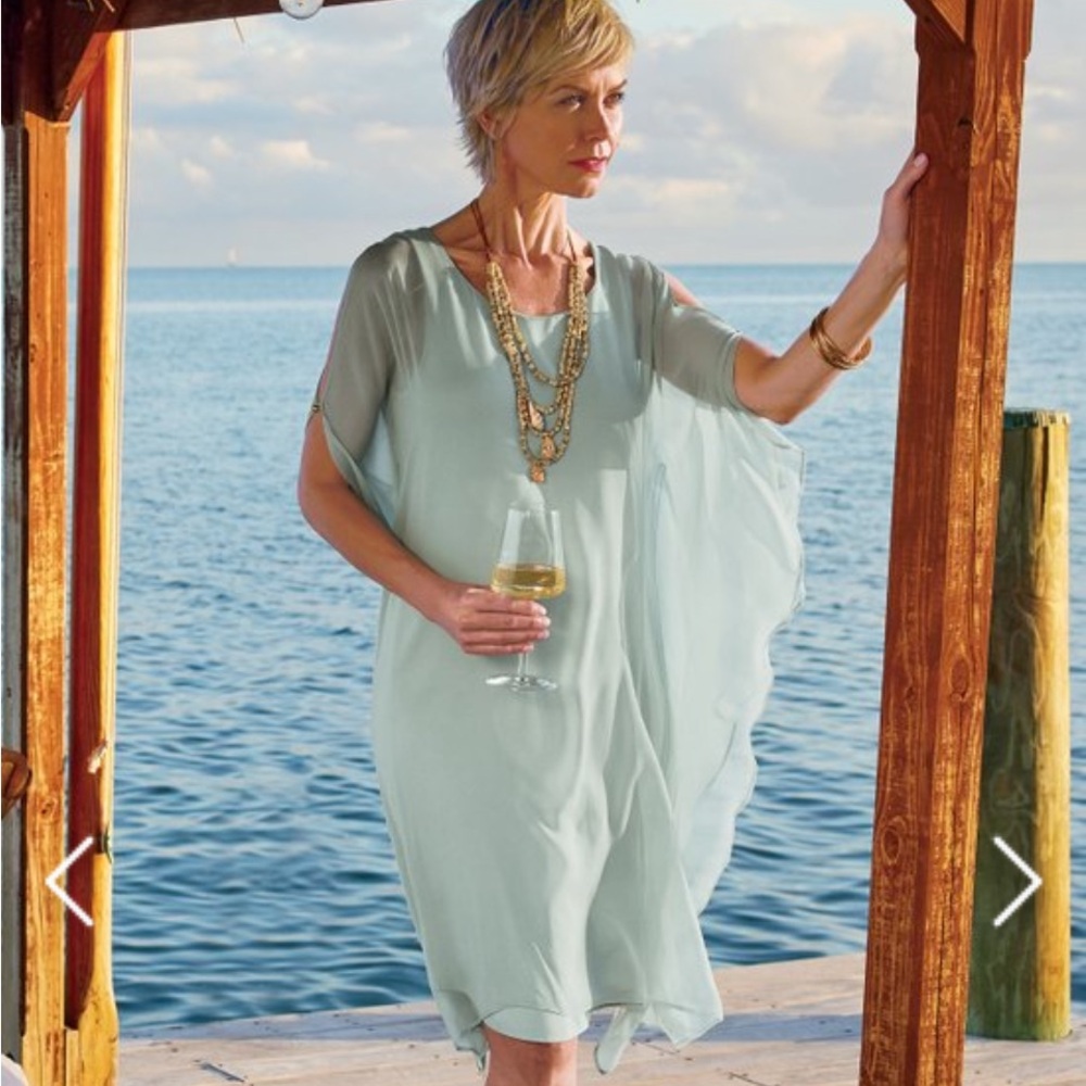 Soft Surroundings Icon Morlaix Silk Dress Sz Medium
